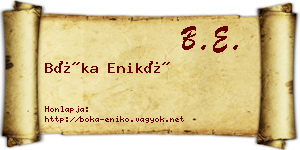 Bóka Enikő névjegykártya